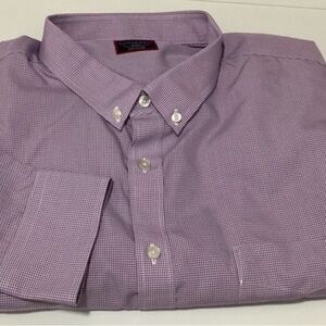 UNTUCKit men’s long sleeve button down light purple check cotton XXXL tall